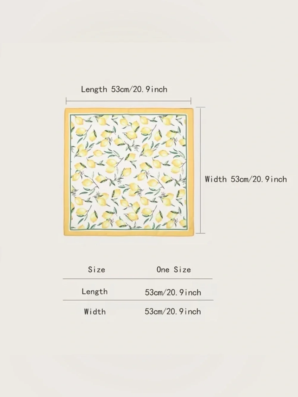 Lemon Print Satin Scarf Square Cottagecore Coastal Italian Summer Chic NWT